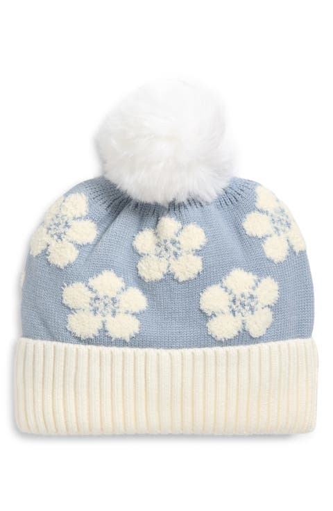 Kids' Flower Pompom Beanie (Big Kid)