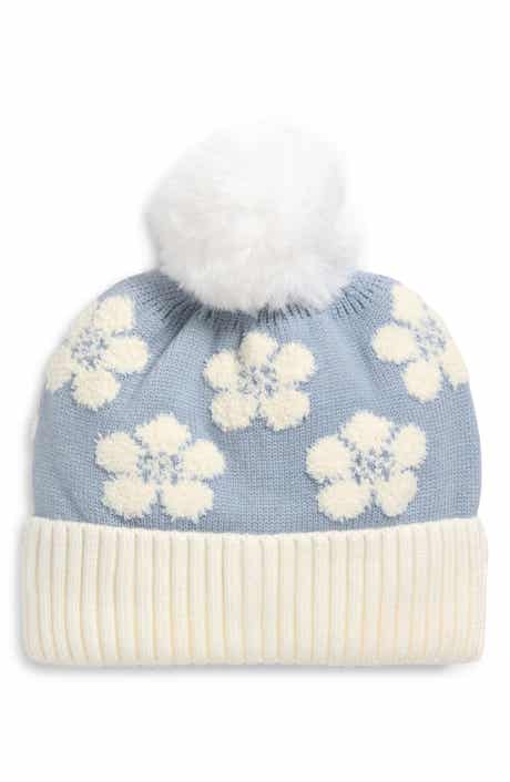 Cara Kids' Flower Pompom Beanie