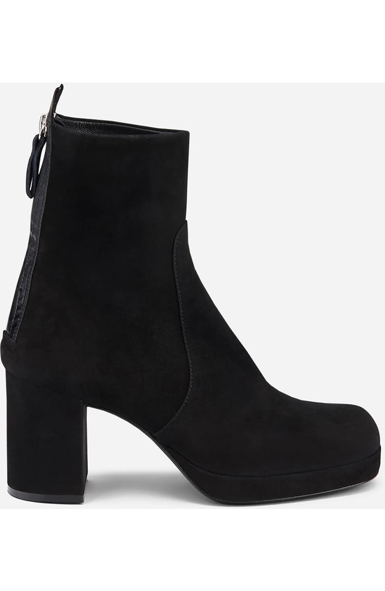 AGL Betty Heeled Velour Bootie, Main, color, Black