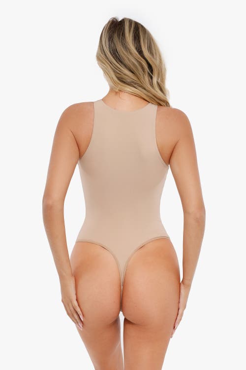Popilush Shapewear Cloudsense Sleeveless Cutaway Round Neck Bodysuit In Tres Naturale