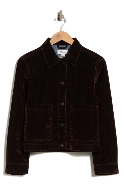 Flocked Denim Chore Jacket