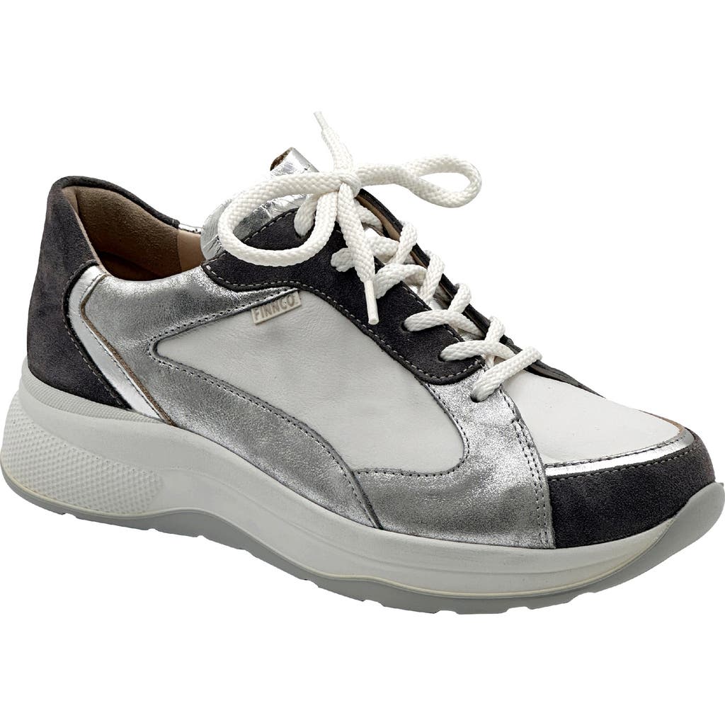 Finn Comfort Piccadilly Sneaker In Mouse/silver
