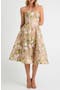 Noemi Embroidered Floral Strapless Cocktail Dress