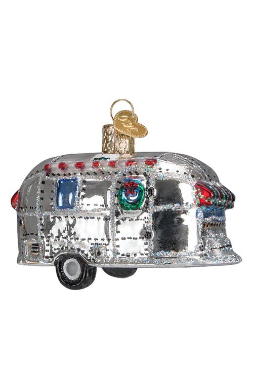 Old World Christmas Retro Trailer Ornament In Silver
