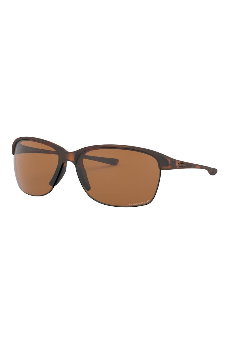 65mm Oversize Polarized Rectangular Sunglasses, Alternate, color, MATTE TORTOISE/ BROWN