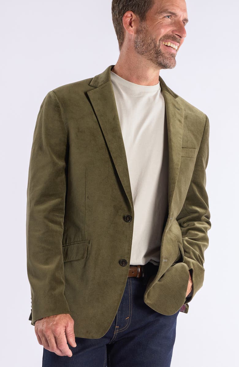 SAVILE ROW CO Velvet Sport Coat, Alternate, color, Olive