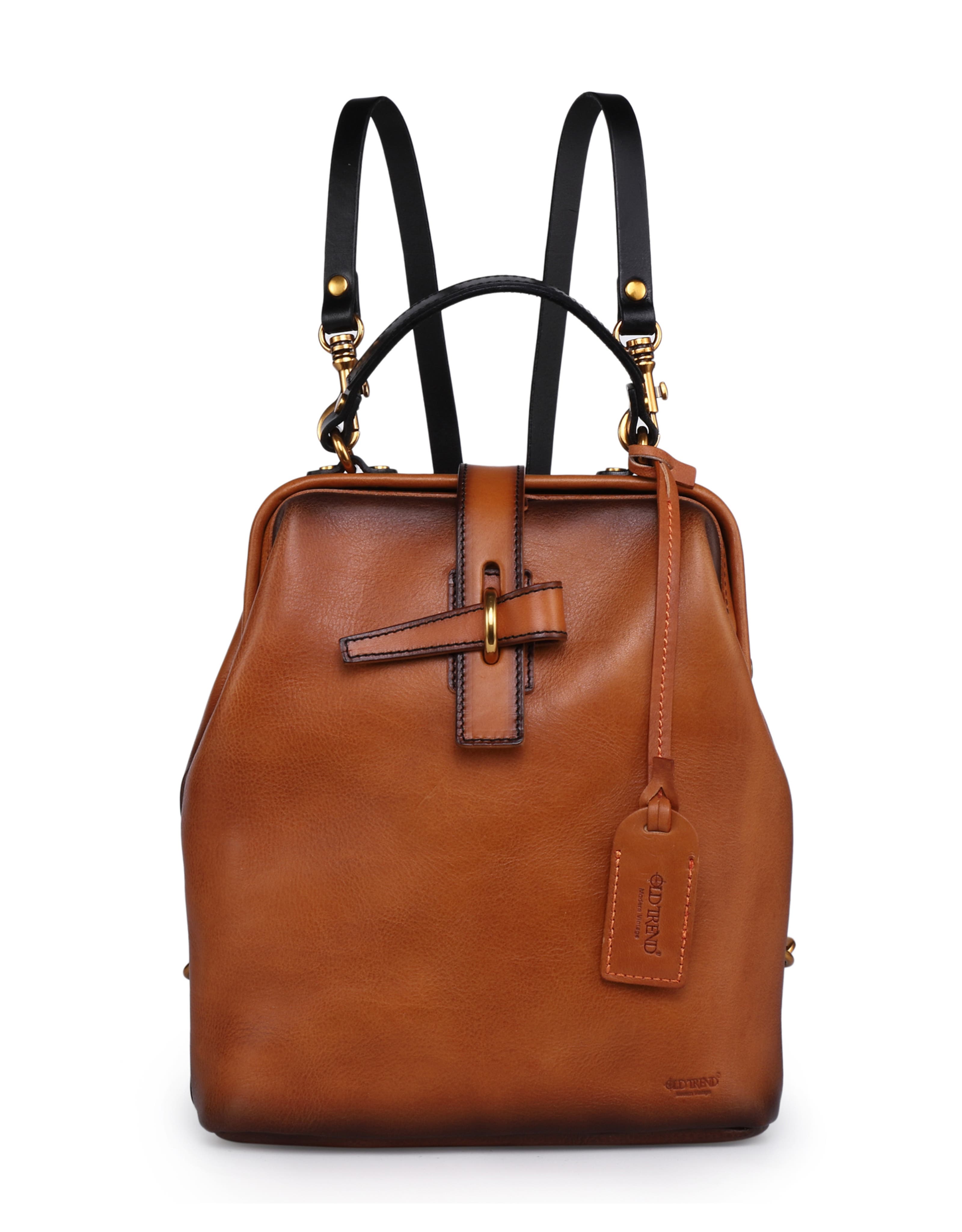 Pamela Genuine Leather Organized Travel Backpack, Main, color, Chestnut