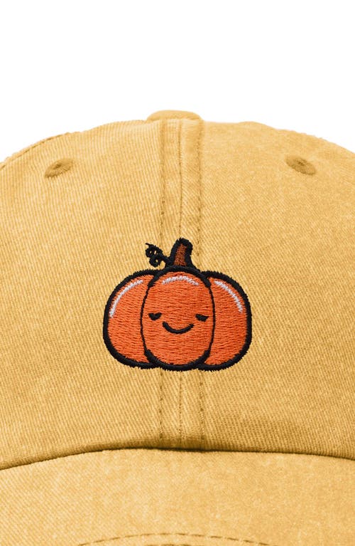 Shop Dalix Baby Pumpkin Embroidered Dad Hat In Washed Gold