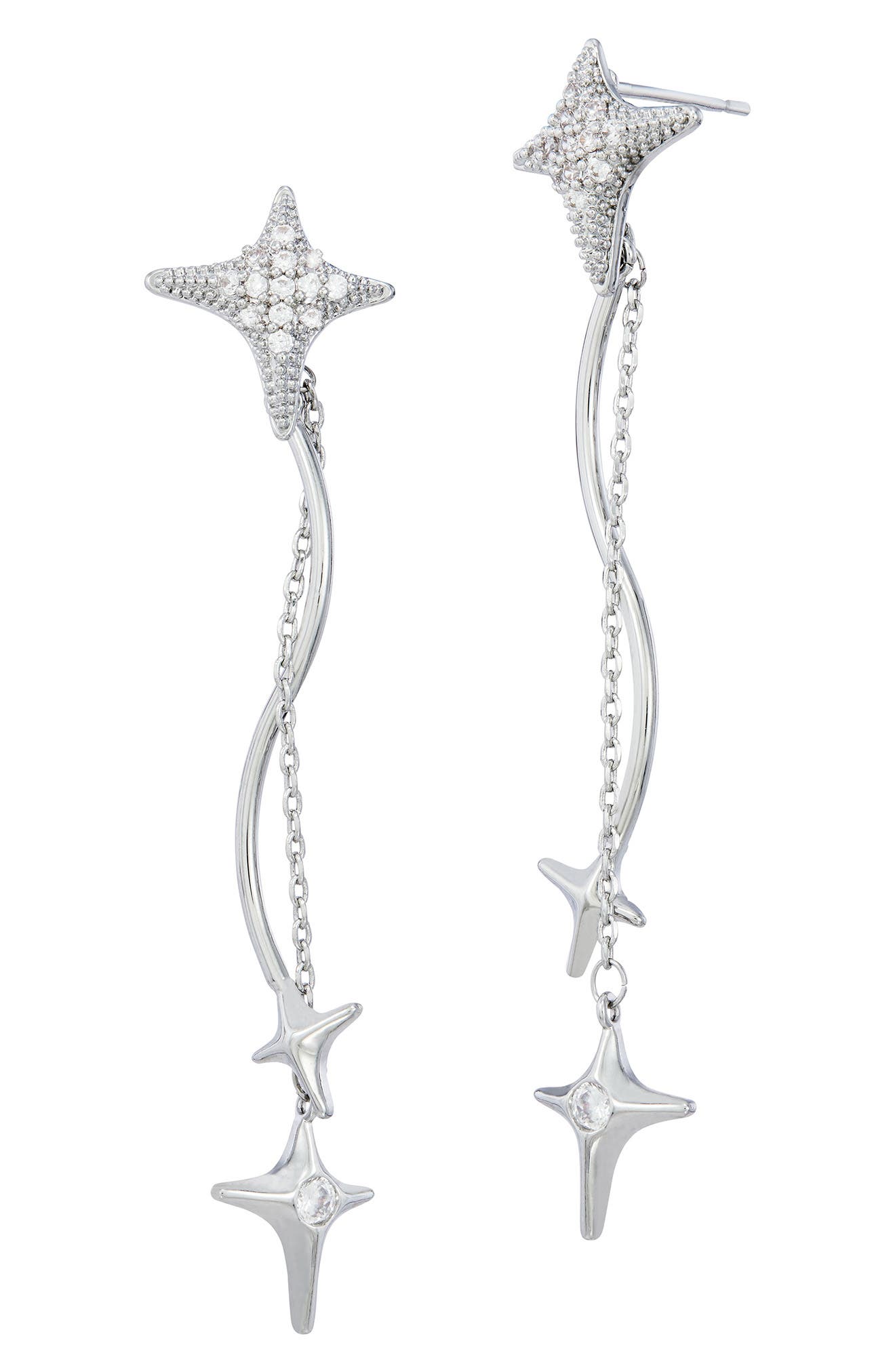 Celestial Cubic Zirconia Drop Earrings