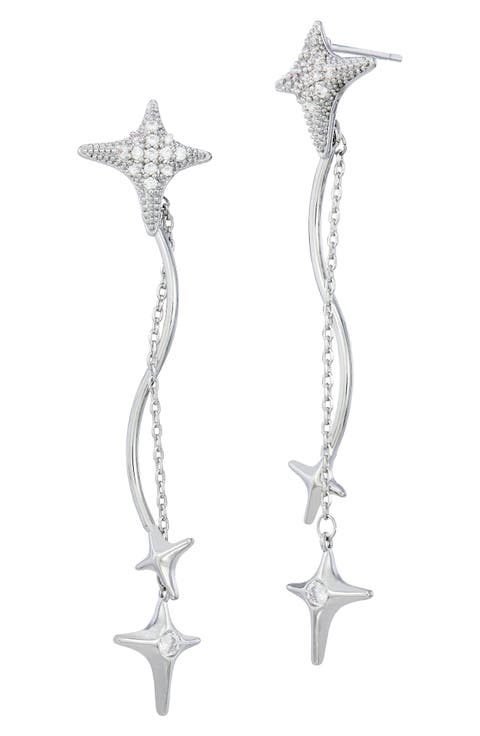 Celestial Cubic Zirconia Drop Earrings