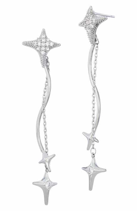 Celestial Cubic Zirconia Drop Earrings