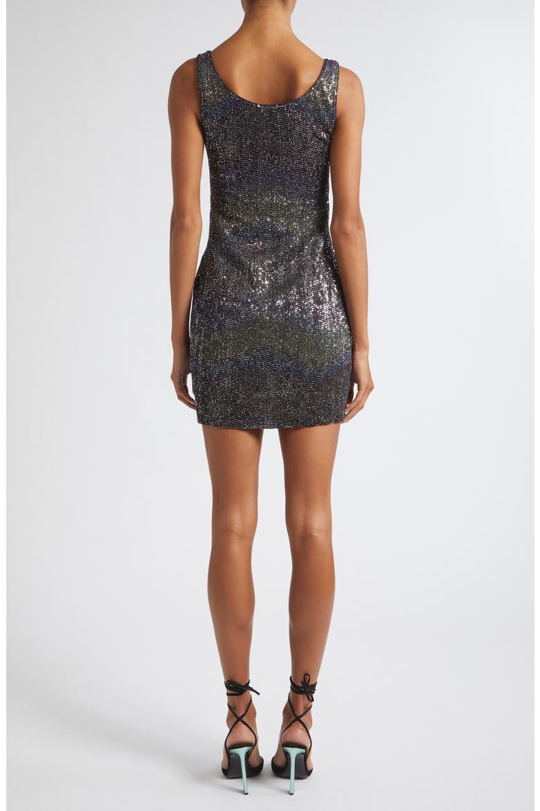 Sequin Metallic Minidress, Alternate, color, DARK GREY SEQUIN