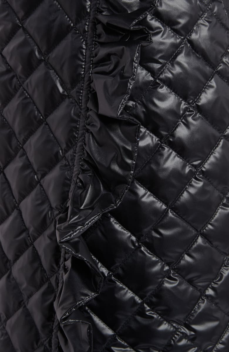 Moncler Diamond Quilted Ruffle Down Miniskirt, Alternate, color, 