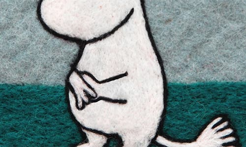 Klippan Moomin Handmade Felted Wool Pot Mats In Blue