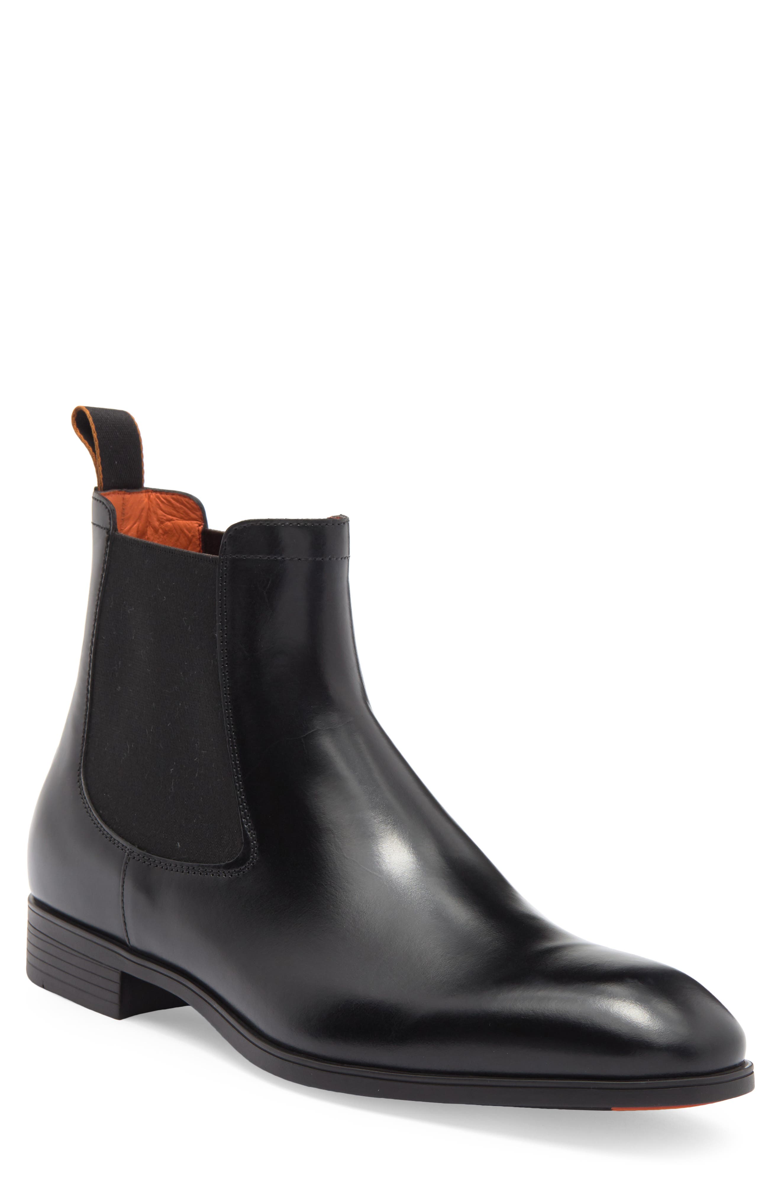 Santoni Detoxify Chelsea Boot, Main, color, Black