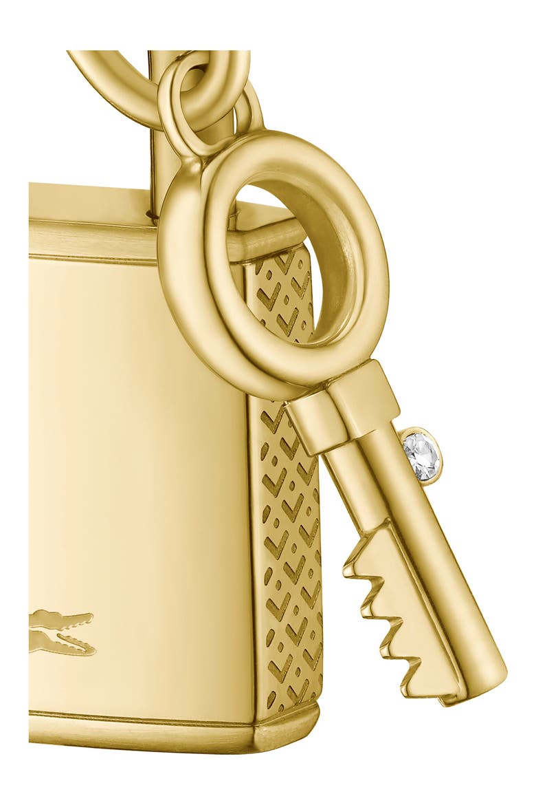 Symbol Lock & Key Pendant Necklace, Alternate, color, GOLD