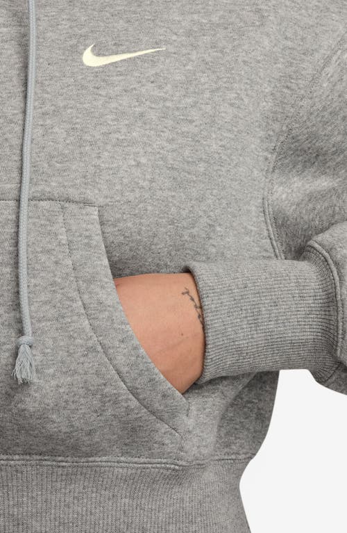 Nike Phoenix Relaxed Fit Cotton Blend Fleece Hoodie In Gray