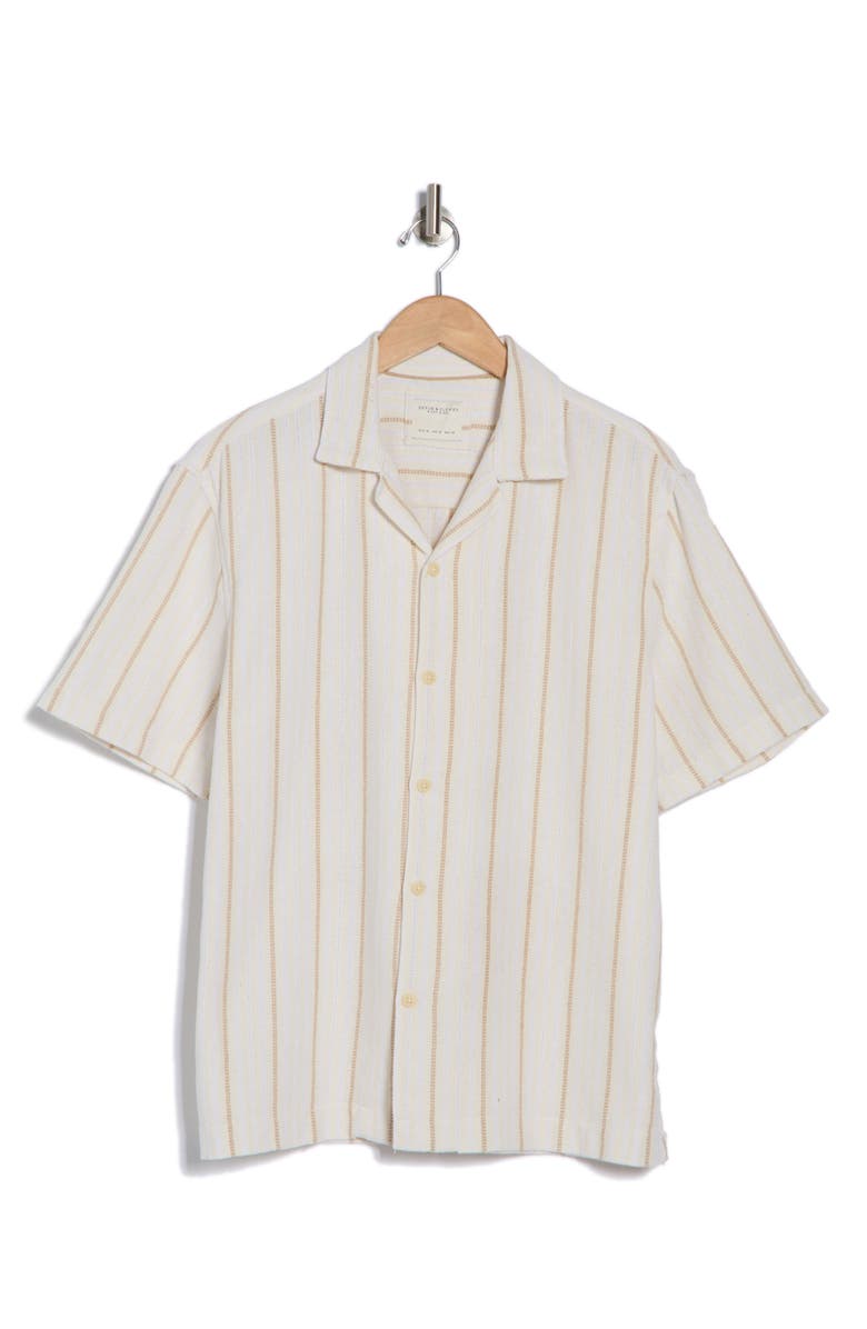 DENIM AND FLOWER Stripe Button-Up Shirt, Alternate, color, Cream