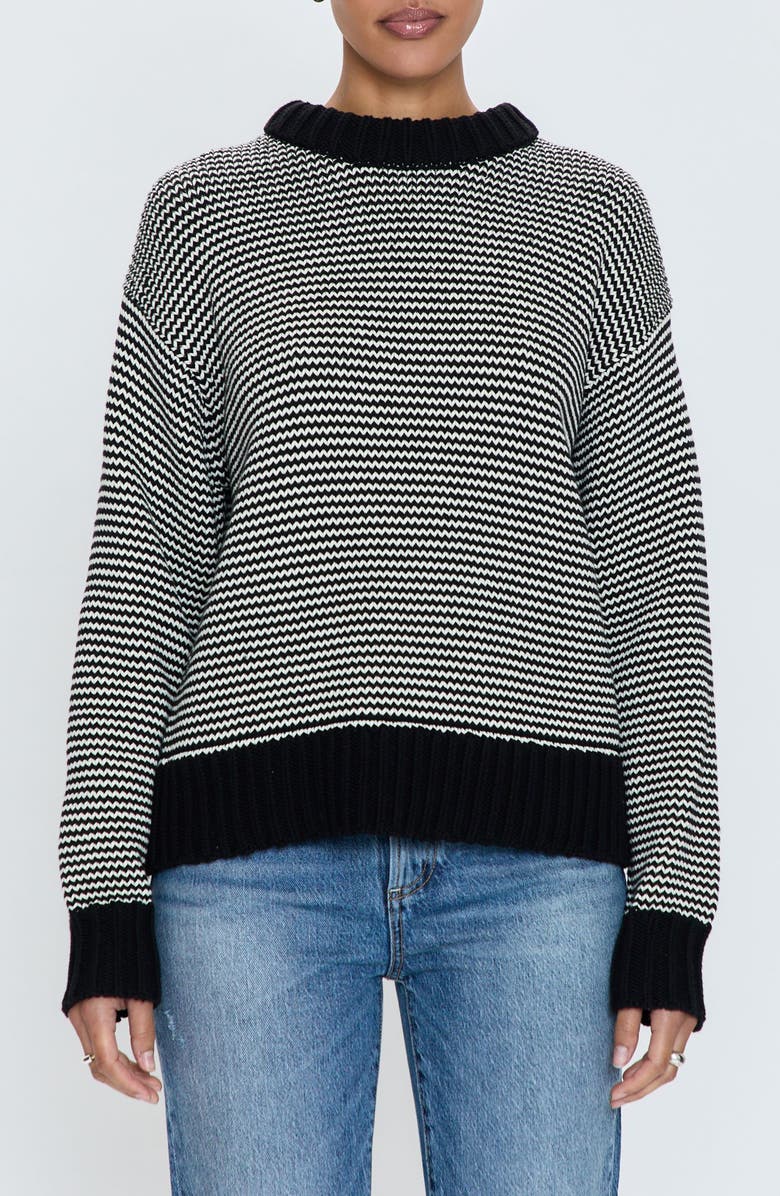Pistola Sylvie Cotton Sweater, Main, color, Noir And White
