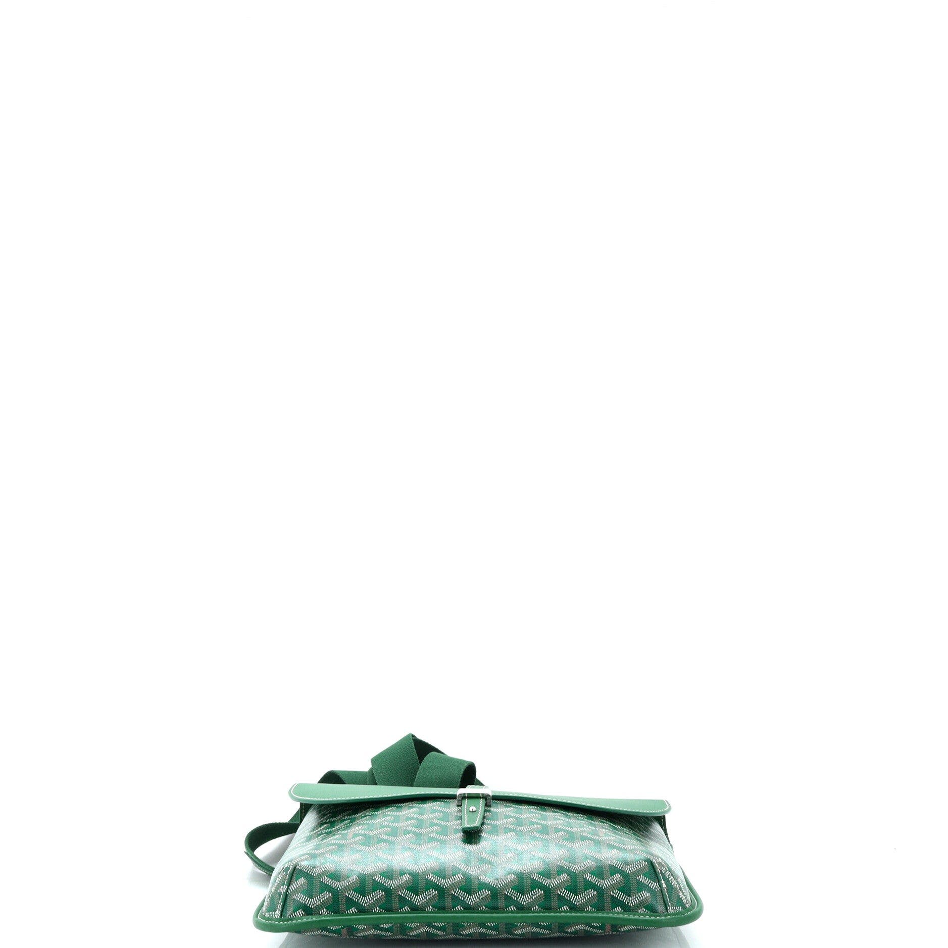 Coursier Messenger Bag Coated Canvas and Leather, Alternate, color, Green