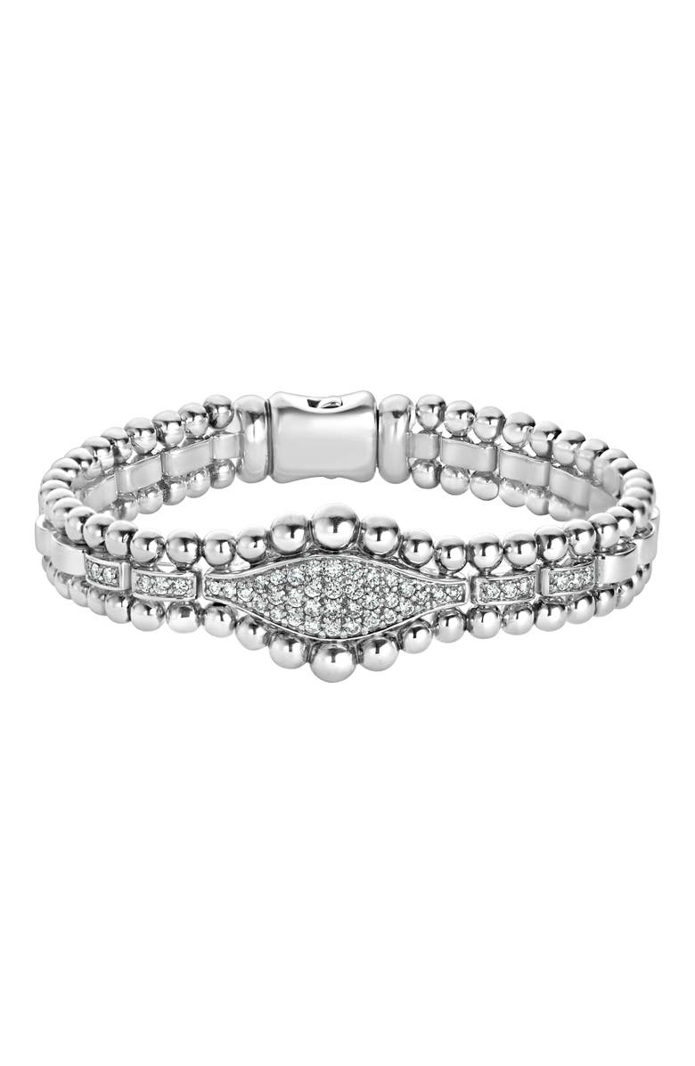 LAGOS Caviar Spark Diamond Marquise Link Bracelet, Main, color, 