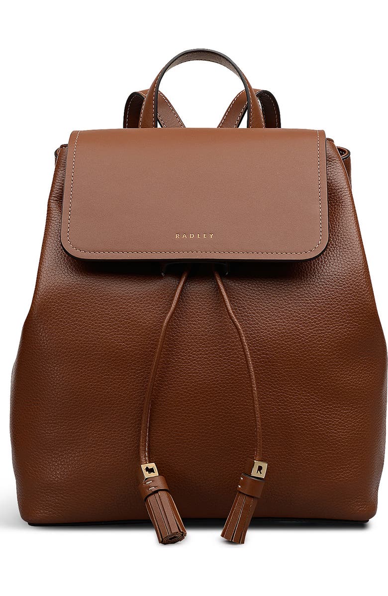 Radley Noble Alley Small Flap Backpack, Main, color, Cognac