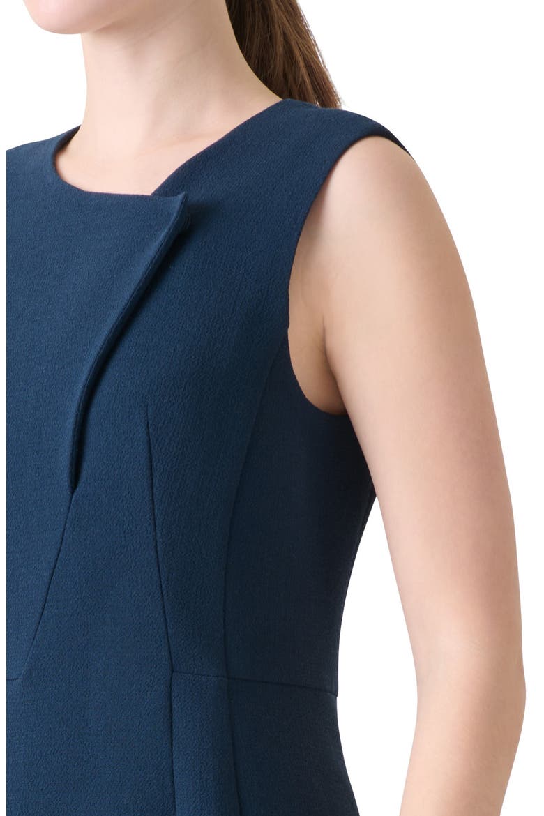 Double Face Wool Crepe Sheath Dress, Alternate, color, DENIM BLUE