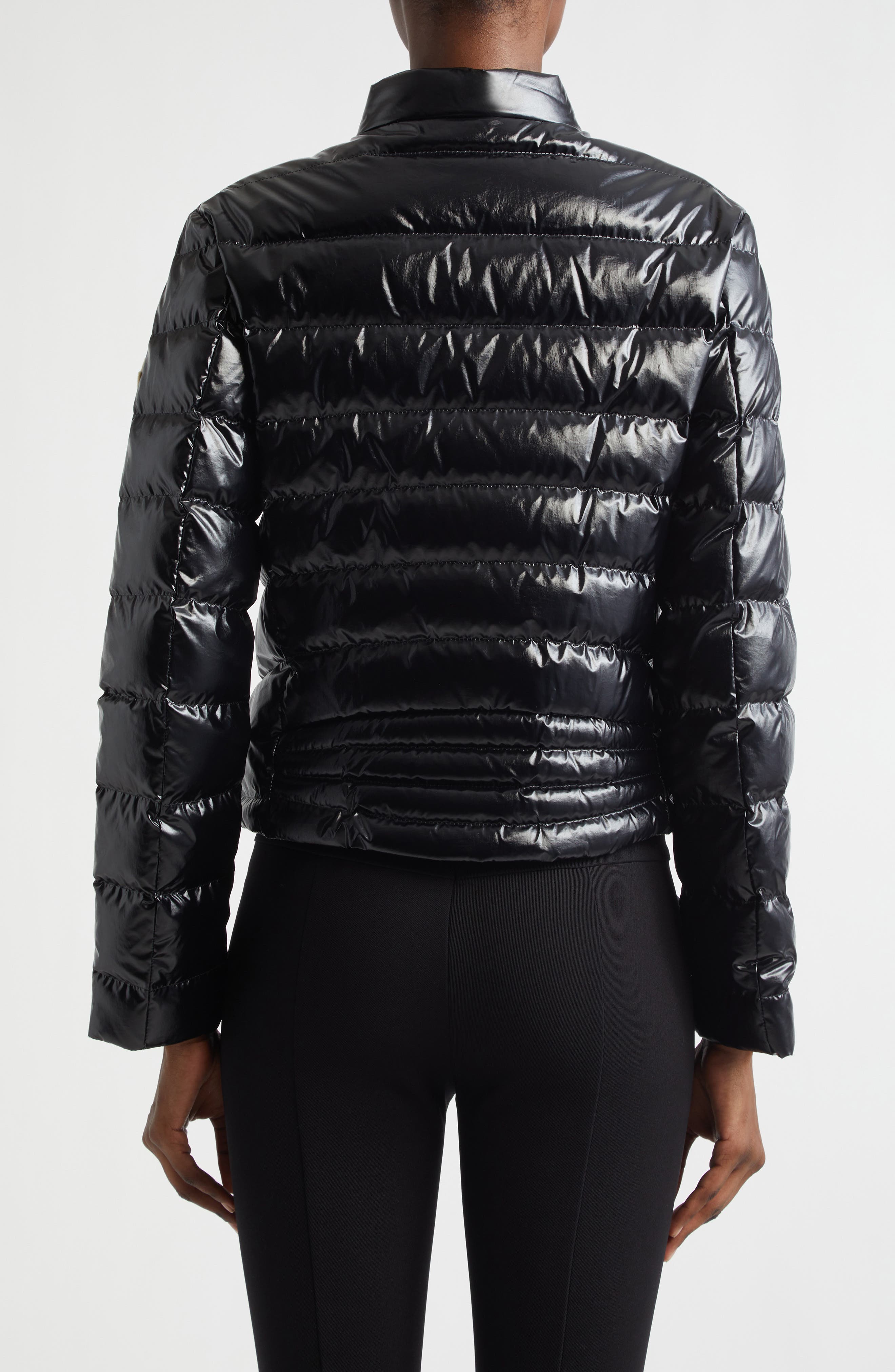 Papillon Crop Lacquered Nylon Puffer Jacket - image 2