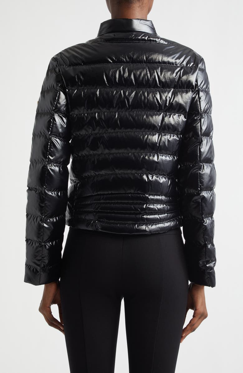 Moncler Papillon Crop Lacquered Nylon Puffer Jacket, Alternate, color, Black
