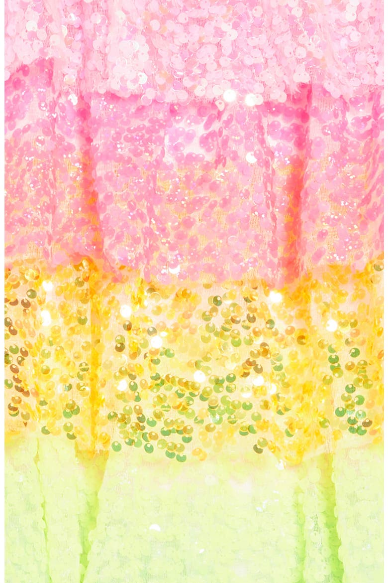 Neon Sequin Ruffle Dress, Alternate, color, MULTI