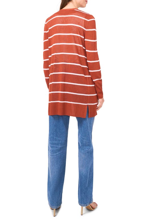 Halogenr Halogen(r) Stripe Longline Cardigan In Baked Clay