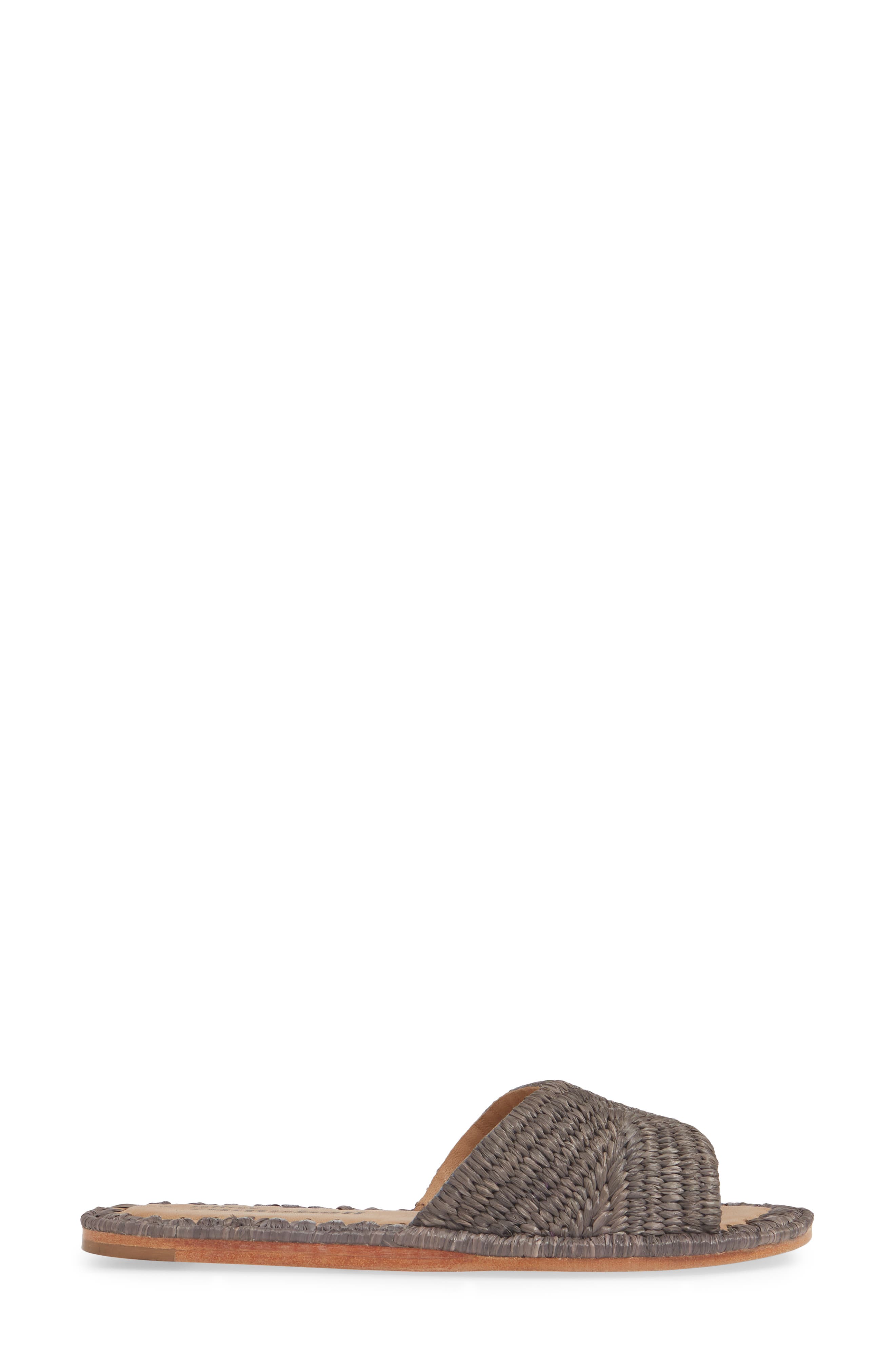 Dane Raffia Slide Sandal, Alternate, color, GREY