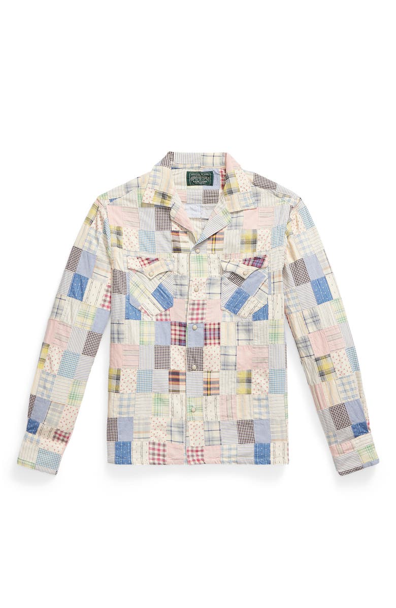 Polo Ralph Lauren Classic Fit Patchwork Long Sleeve Cotton Shirt, Main, color, Country Folk Patchwork