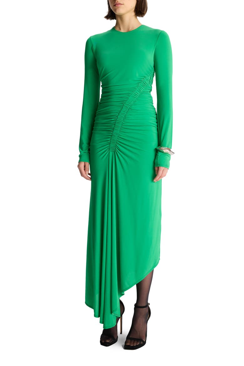 Adeline Long Sleeve Asymmetric Hem Dress, Alternate, color, FERN