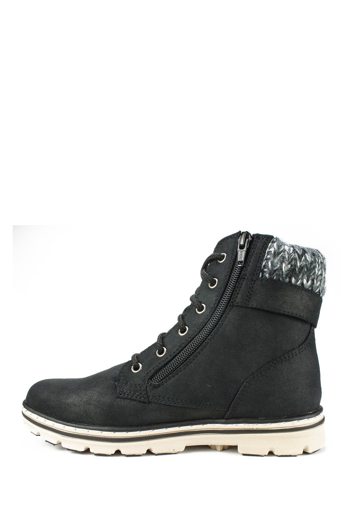 CLIFFS BY WHITE MOUNTAIN Kelsie Lace-Up Boot, Alternate, color, Black/Fabric