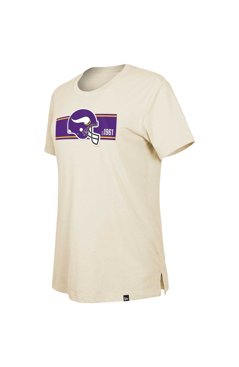 New Era Women's New Era  Tan Minnesota Vikings Third Down Historic T-Shirt, Alternate, color, Cream