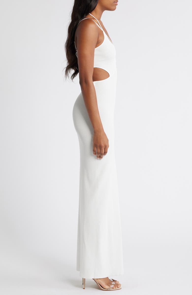 Mistress Rocks Strappy Cutout Rib Midi Dress, Alternate, color, 