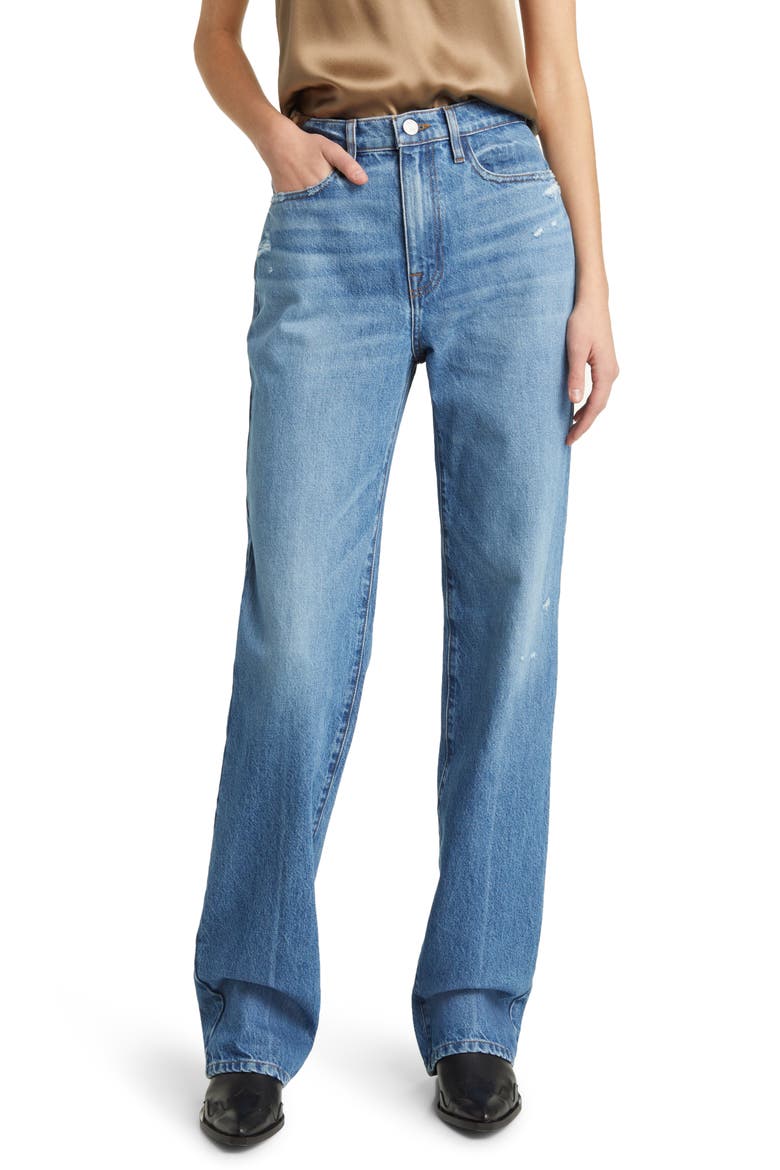 Le Jane High Waist Straight Leg Jeans, Main, color, MARINER