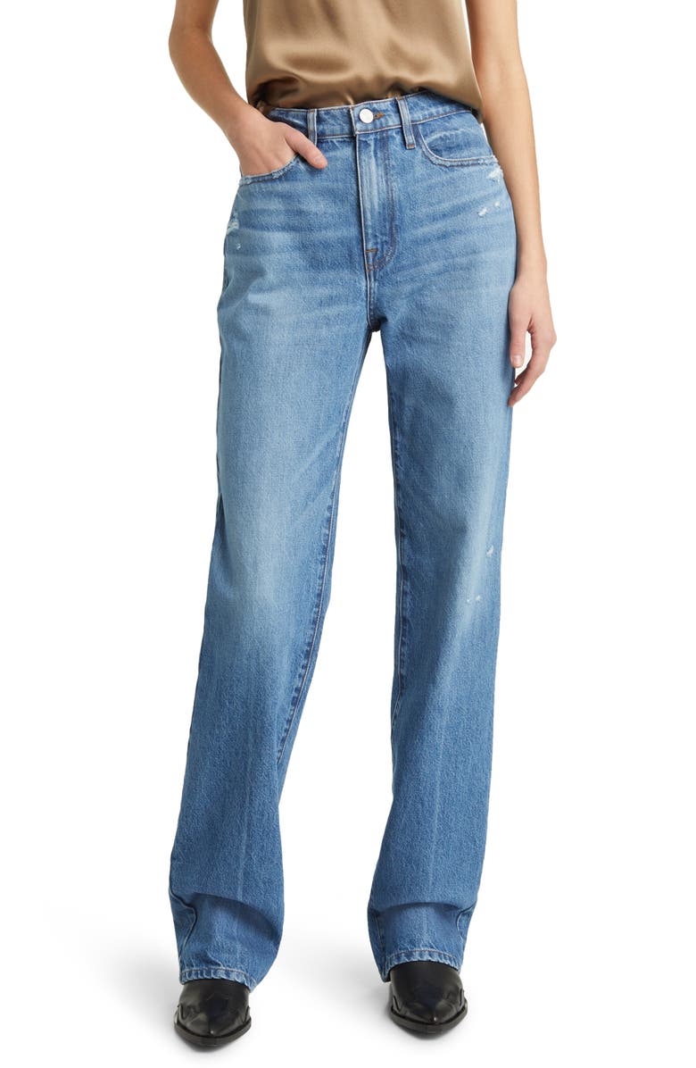 FRAME Le Jane High Waist Straight Leg Jeans, Main, color, Mariner