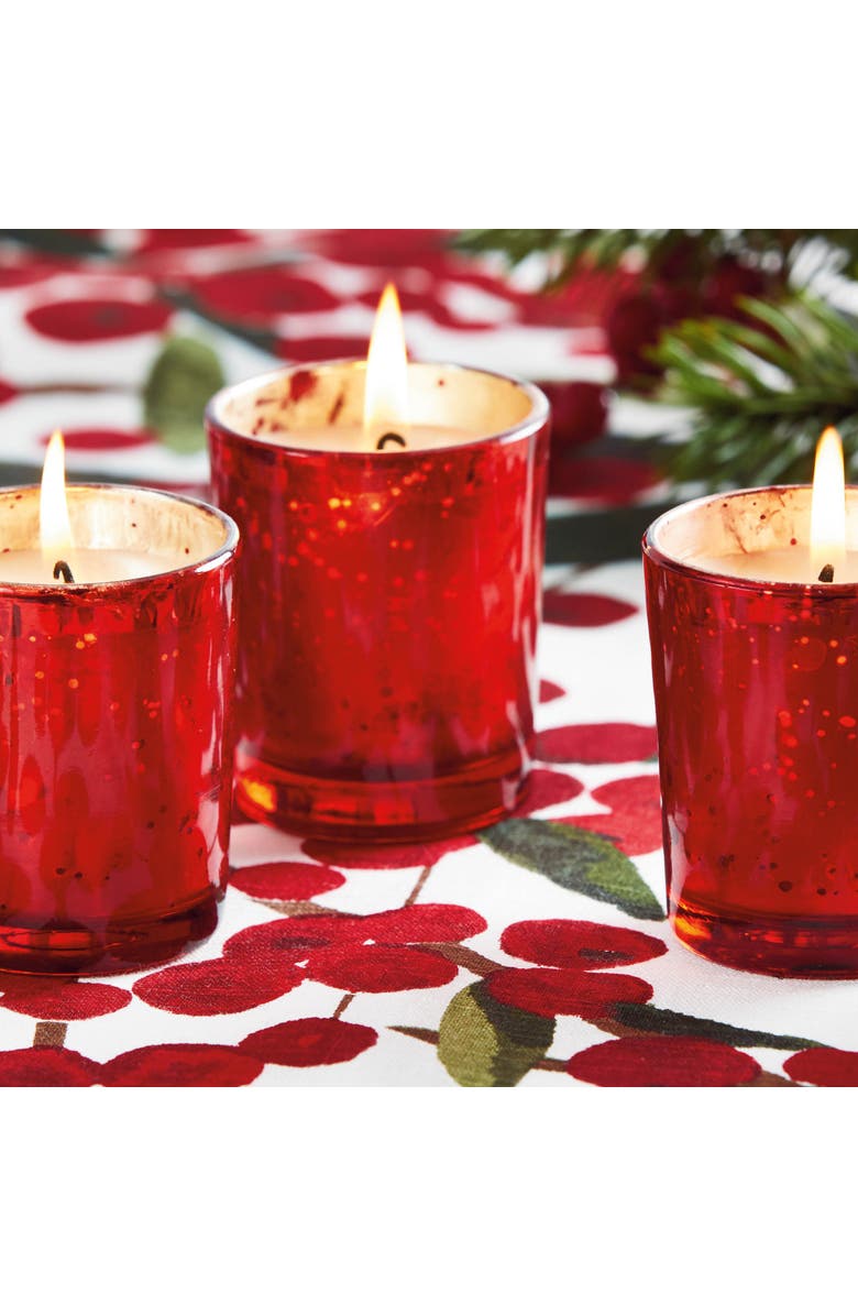tag Winter Bonfire Scented Mercury Votive Candle Red Wax, Alternate, color, Red