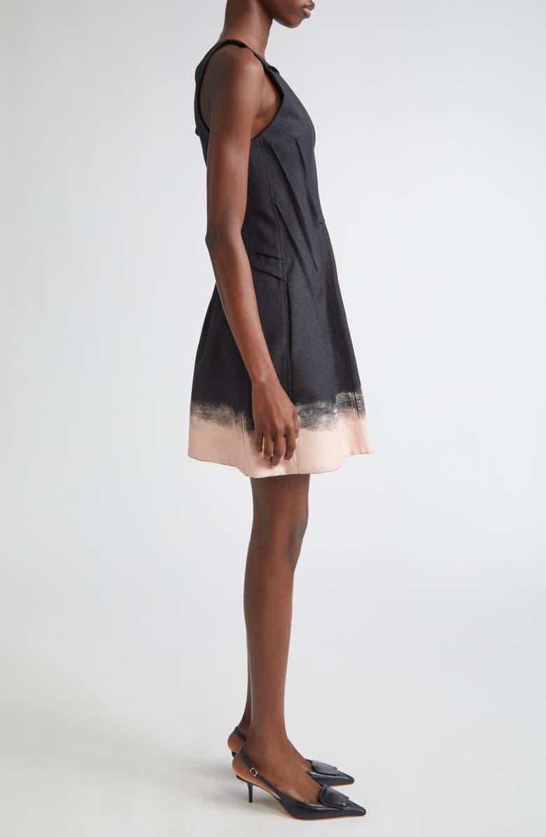 Jason Wu Collection Painted Hem Glen Plaid Wool Minidress, Alternate, color, Charcoal/ Light Pink