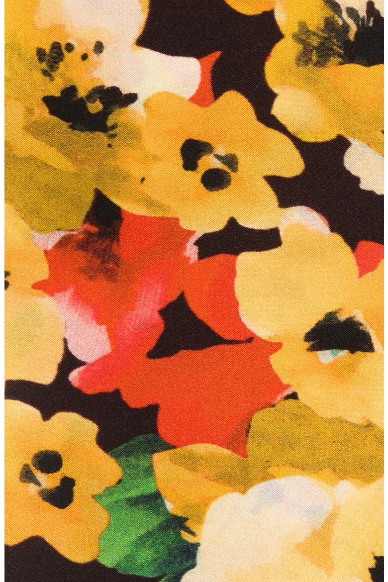 Yellow & Orange Floral Silk Pocket Square, Alternate, color, YELLOW