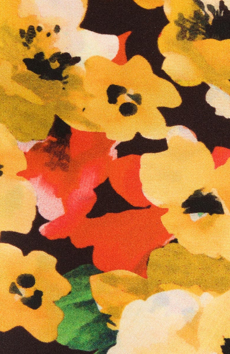 CLIFTON WILSON Yellow & Orange Floral Silk Pocket Square, Alternate, color, Yellow