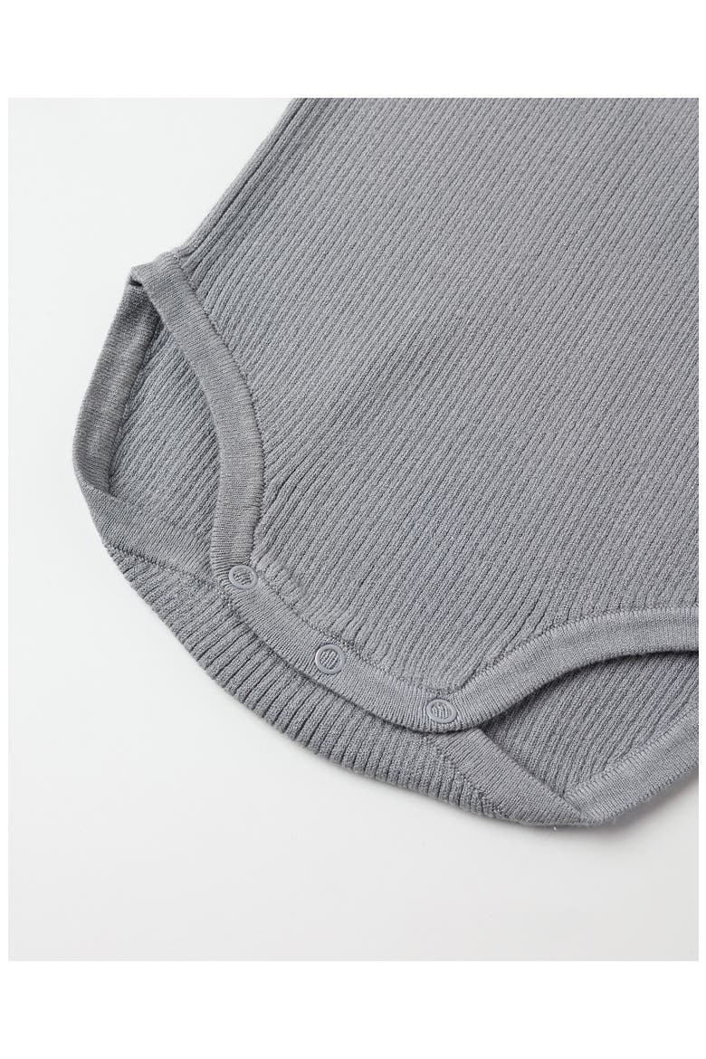 Kids' Shoulder Ruffle Bodysuit, Alternate, color, DUSTY-BLUE