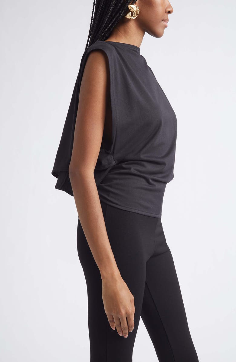 Jacquemus Le Moisson Draped Paper Jersey Apron Top, Alternate, color, Black