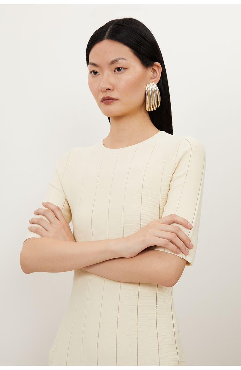 Karen Millen Petite Knitted Maxi Dress, Alternate, color, Ivory