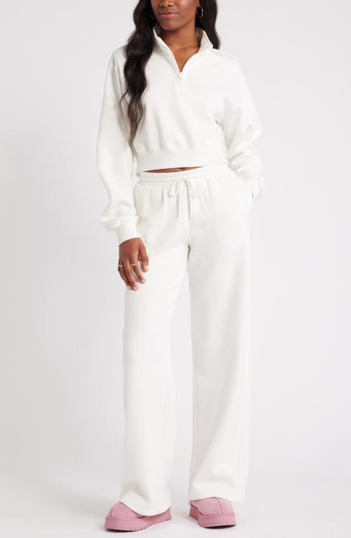 Bp. Wide Leg Fleece Pants In White