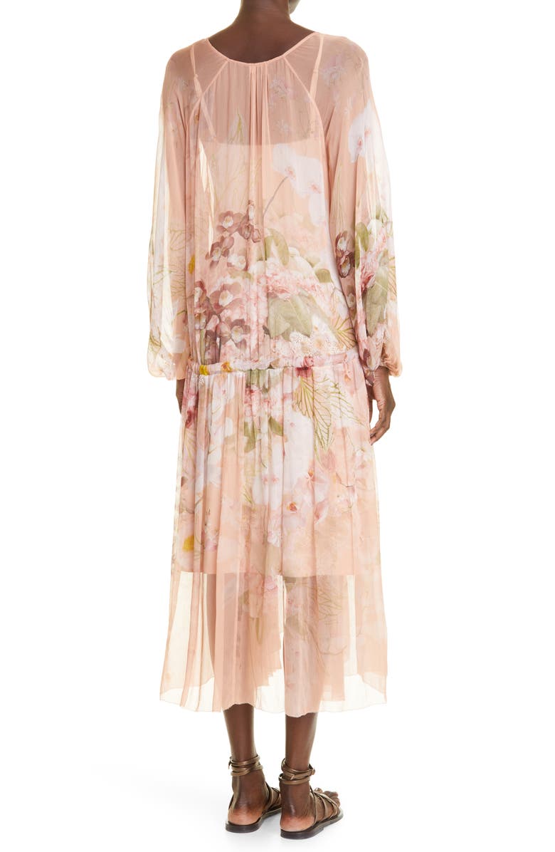 Zimmermann Zimmerman Dancer Drawn Floral Print Long Sleeve Midi Dress, Alternate, color, 