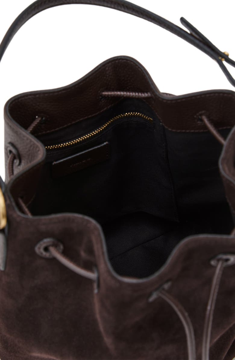 Reiss Esther Leather Bucket Bag, Alternate, color, Chocolate