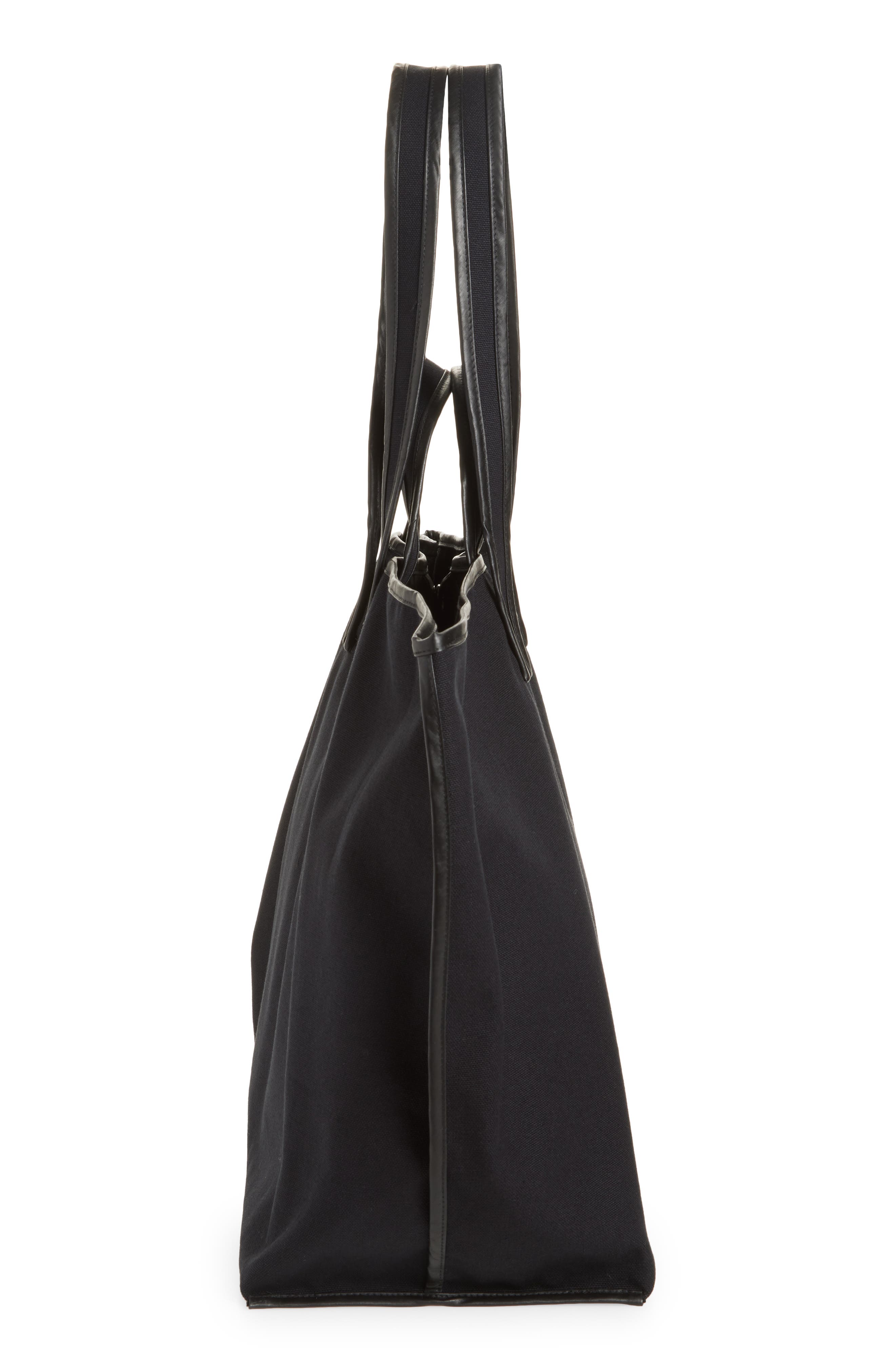 KASSL Contrast Trim Canvas Tote, Alternate, color, Black Oil Black